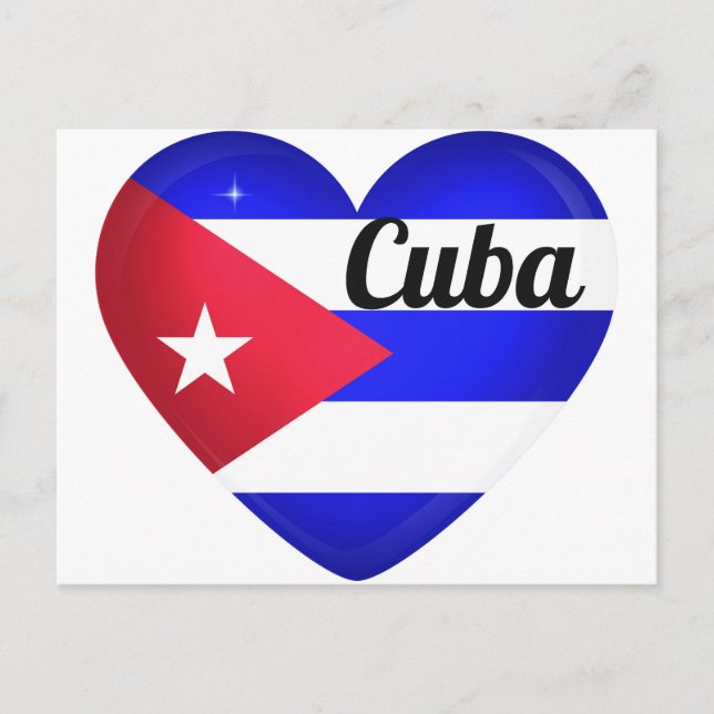 Cuba Heart Flag Postcard (Front)