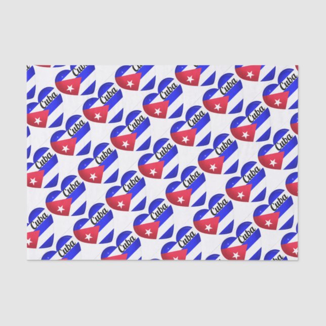 Cuba Heart Flag Tissue Paper (Front)