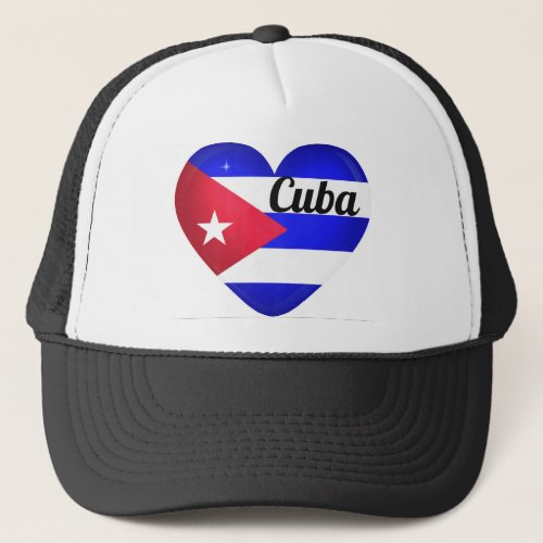 Cuba Heart Flag Trucker Hat