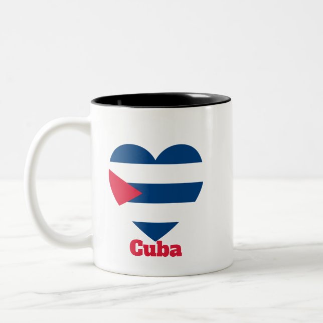 Cuba Heart Flag Two-Tone Coffee Mug (Left)