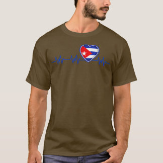 Cuba Heartbeat Flag Pulse Cuban Nationality T-Shirt