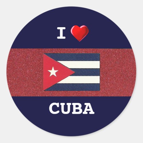 CUBA I Love Cuba Classic Round Sticker