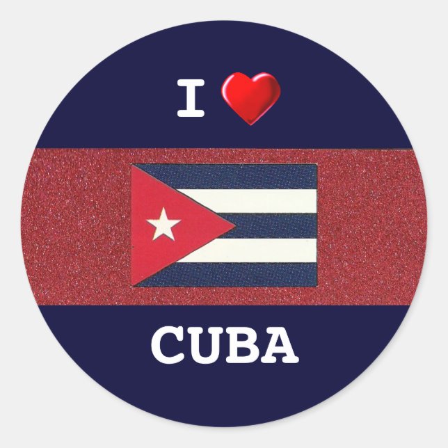 CUBA: I Love Cuba Classic Round Sticker (Front)