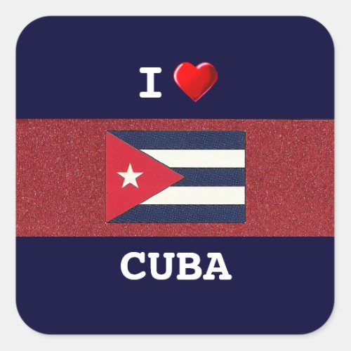 CUBA I Love Cuba Square Sticker