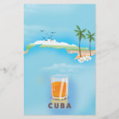 Cuba Illustrated map travel poster (Back)