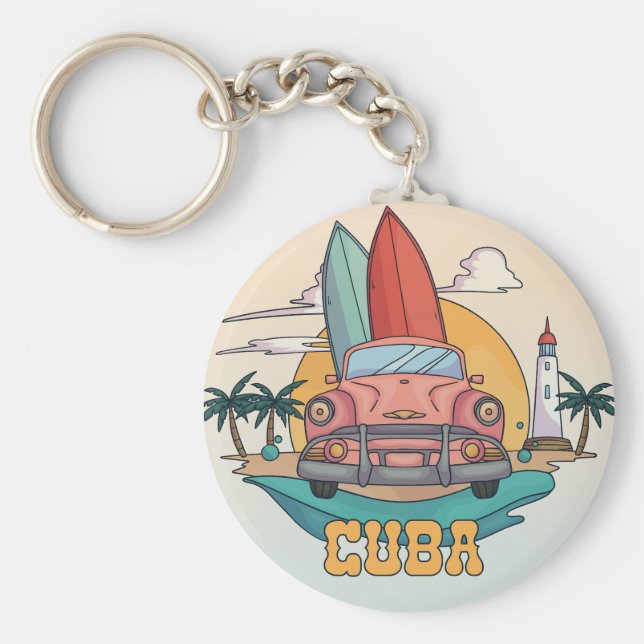 Cuba Illustration Keychain (Front)