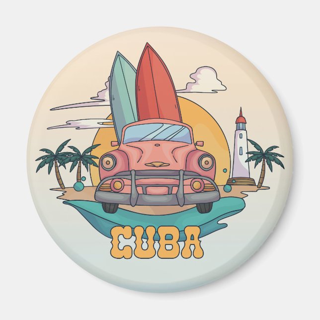 Cuba Illustration Magnet (Front)