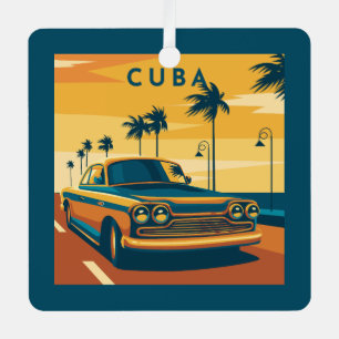 Cuba Illustration Metal Ornament