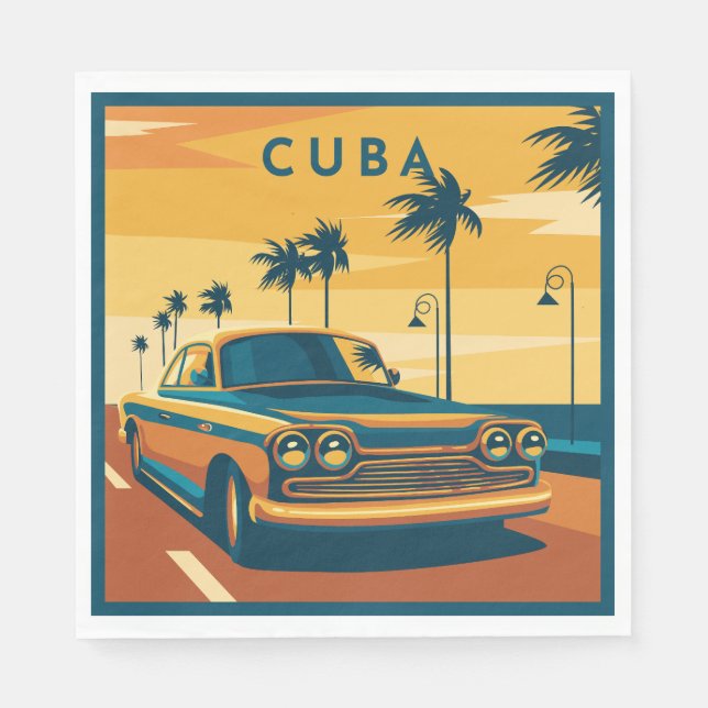 Cuba Illustration Napkins (Front)