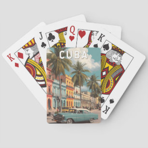 Cuba Illustration Travel Art Vintage Poker Cards