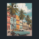 Cuba Illustration Travel Art Vintage Postcard<br><div class="desc">Cuba in a vector art style. From the lively streets of Havana to the lush landscapes of Viñales and the white sands of Varadero,  Cuba offers travelers a perfect blend of culture,  adventure,  and timeless charm.</div>