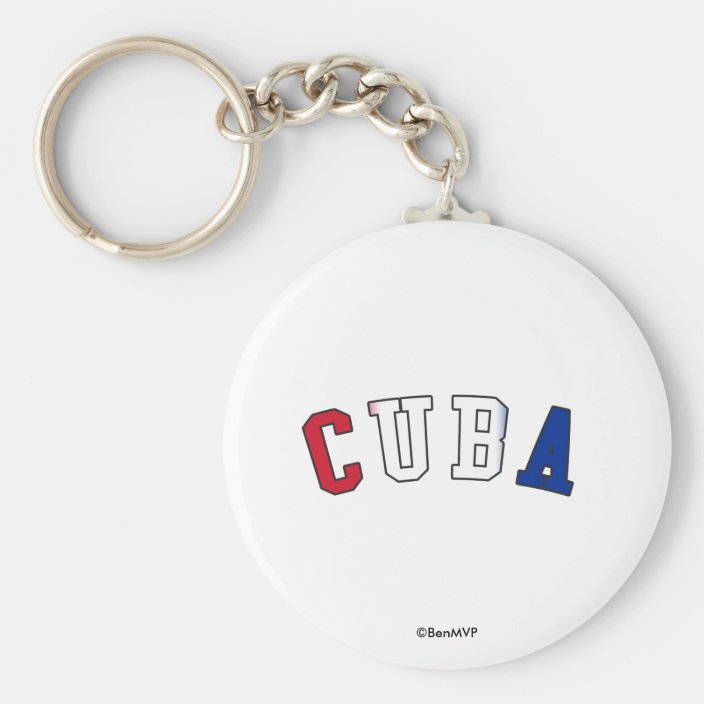 Cuba in National Flag Colors Key Chain