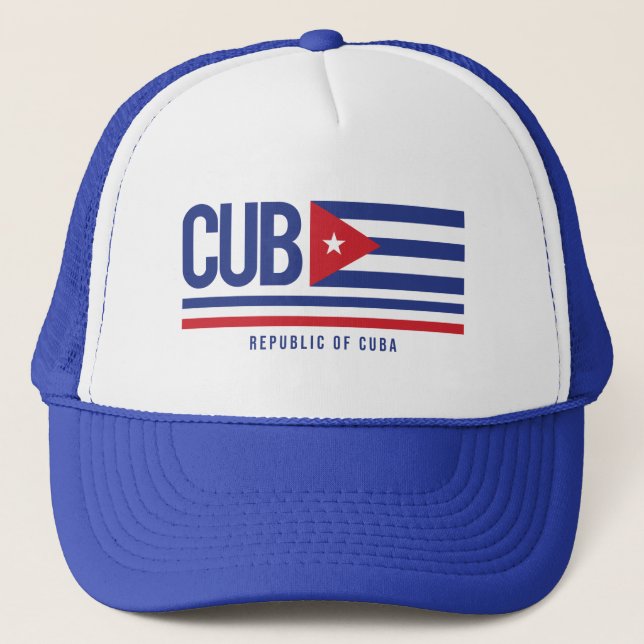 Cuba ISO Code Alpha 3 design Trucker Hat (Front)