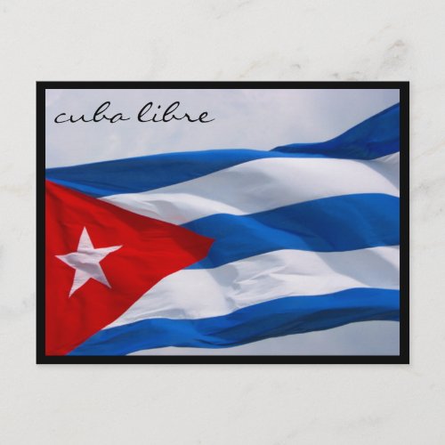 cuba libre flag postcard