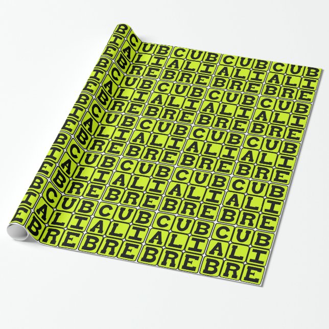 Cuba Libre, Highball Cocktail Wrapping Paper (Unrolled)