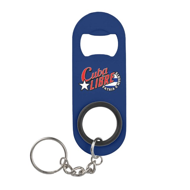 Cuba Libre Motto Keychain Bottle Opener (Front)