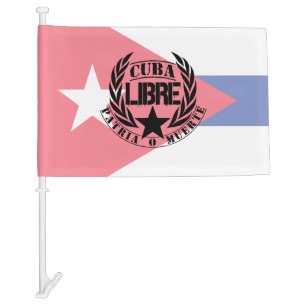 Cuba Libre Motto Laurels Car Flag