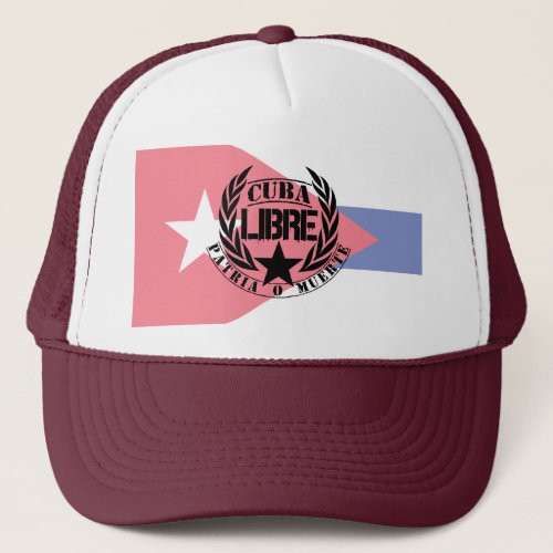 Cuba Libre Motto Laurels Trucker Hat
