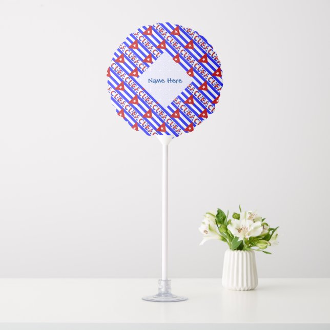 Cuba Light Blue Cuban Flag Tiled Blue Personalize  Balloon (In SItu)