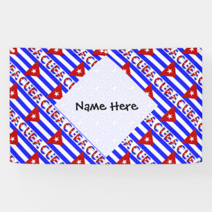 Cuba Light Cuban Flag Tiled Personalized Name  Banner