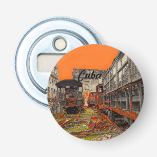 Cuba locomotives and train wagons bottle opener