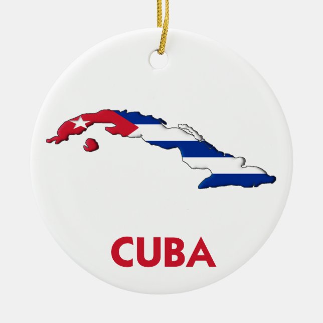 CUBA MAP CERAMIC ORNAMENT (Front)
