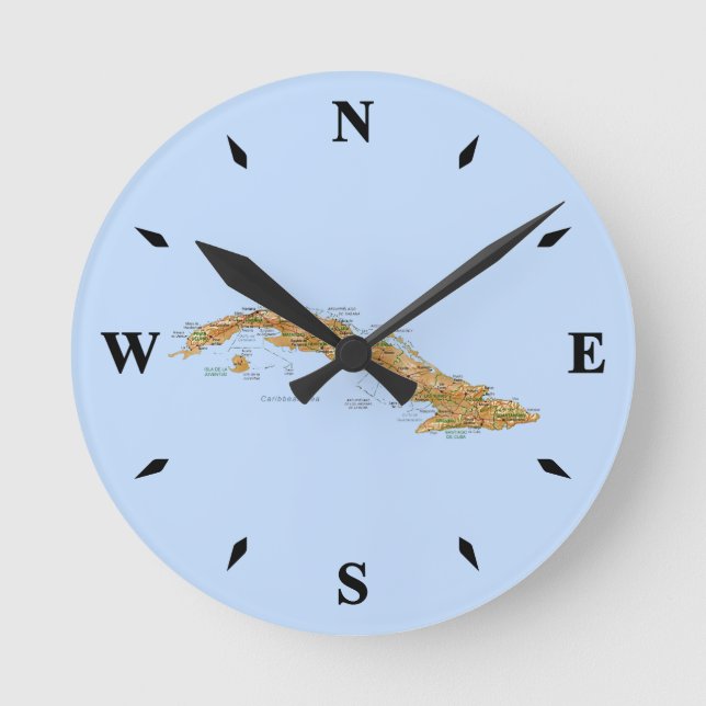 Cuba Map Clock (Front)