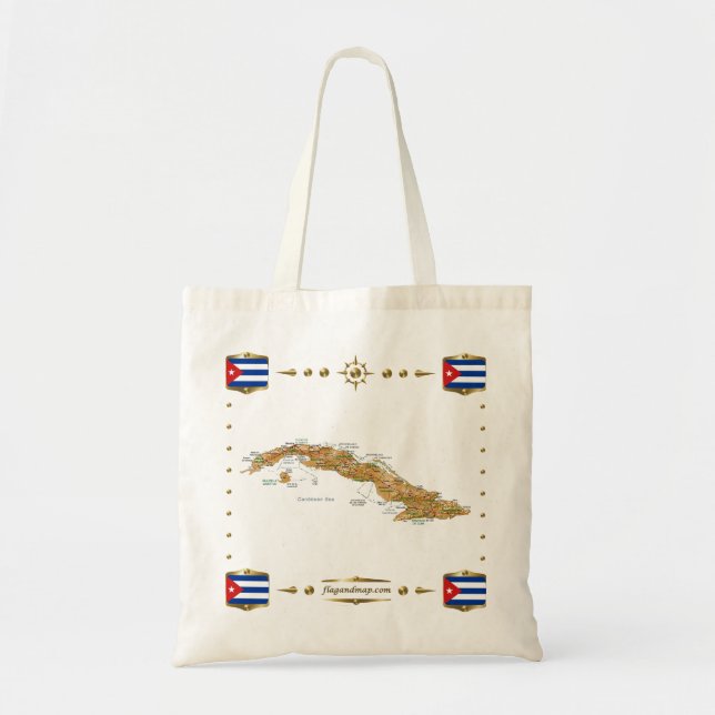 Cuba Map + Flags Bag (Front)