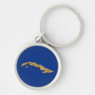Cuba Map Keychain