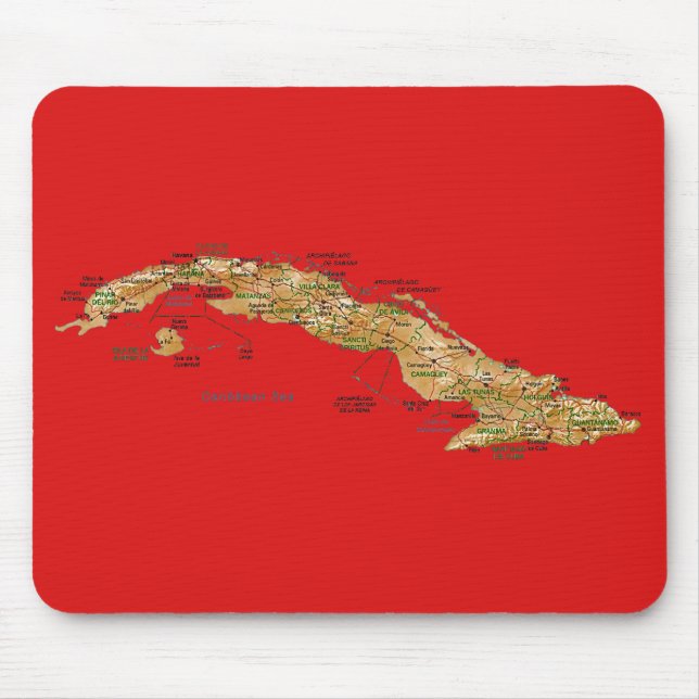 Cuba Map Mousepad (Front)