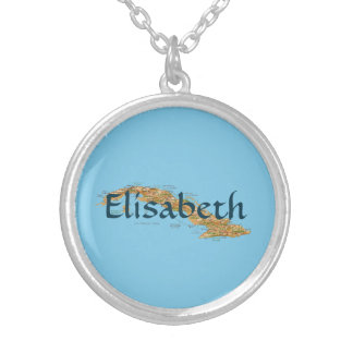 Cuba Map + Name Necklace