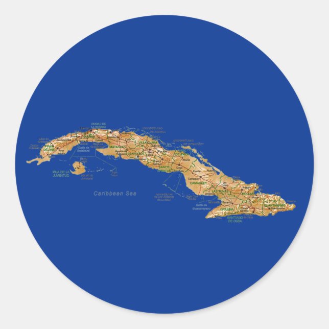 Cuba Map Sticker (Front)
