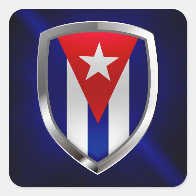 Cuba Mettalic Emblem Square Sticker (Front)