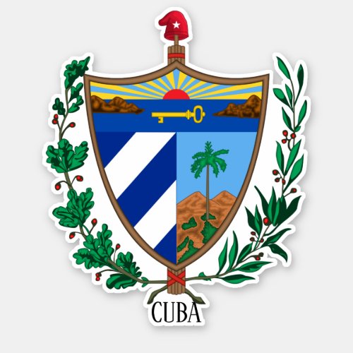 Cuba National Coat Of Arms Patriotic Sticker