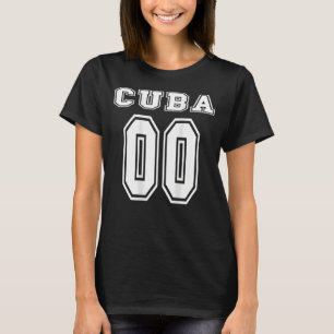 Cuba number 00 print on the back sport number T-Shirt