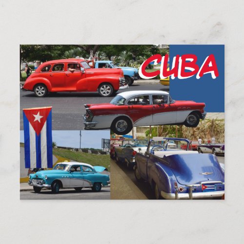 Cuba Old Classic Cars around Havana Postcard