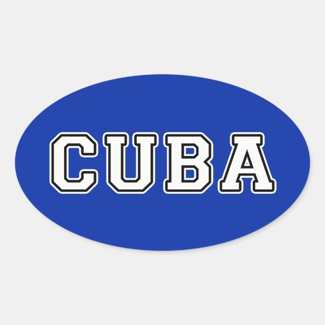 Cuba Oval Sticker (Front)