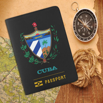 Cuba Passport  Cuban Coat Of Arms / Flag Passport Holder by FlagMyWorld at Zazzle