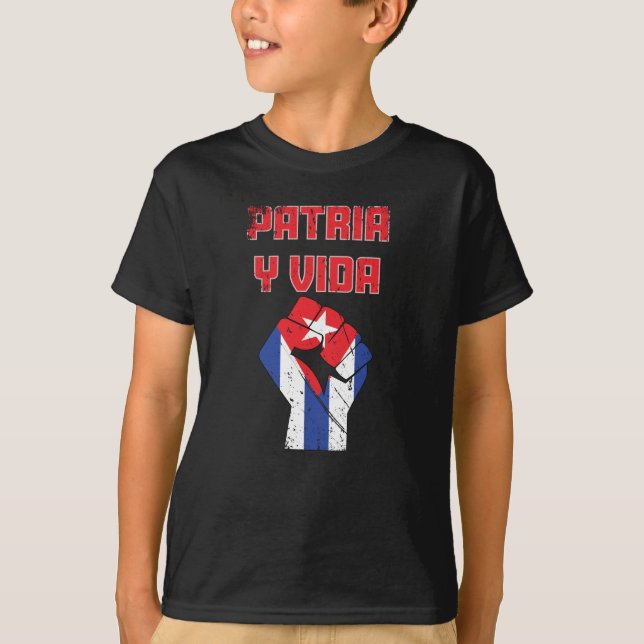 Cuba Patria Y Vida Cuban Flag Child T-Shirt (Front)