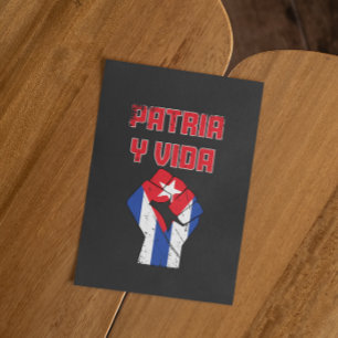 Cuba Patria Y Vida Cuban Flag Postcard