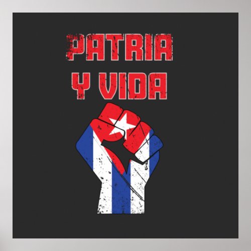 Cuba Patria Y Vida Cuban Flag Poster Wall Art