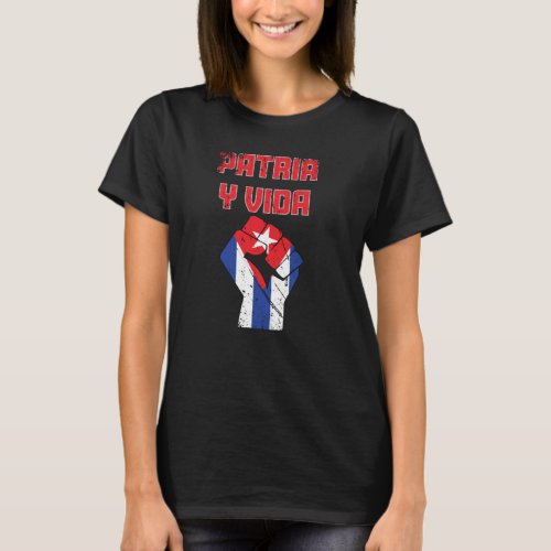 Cuba Patria Y Vida Cuban Flag T_Shirt