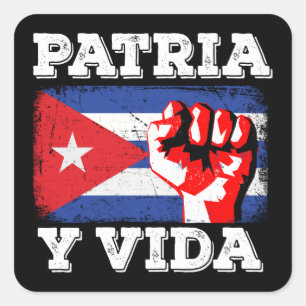 Cuba Patria Y Vida Cubano National Flag Square Sticker