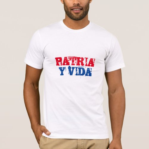 Cuba Patria y vida SOS Cuba red blue white T_Shirt