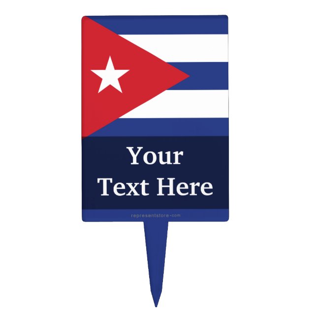 Cuba Plain Flag Cake Topper (Front)