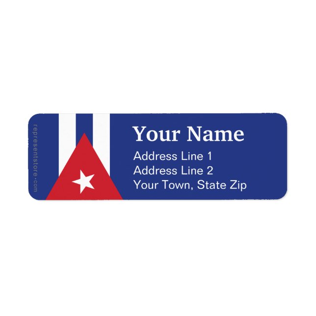 Cuba Plain Flag Label (Front)