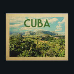 Cuba Postcard Vintage Travel<br><div class="desc">Cuba design in Vintage Travel style featuring palm trees in scenic Cuban rainforest splendor.</div>