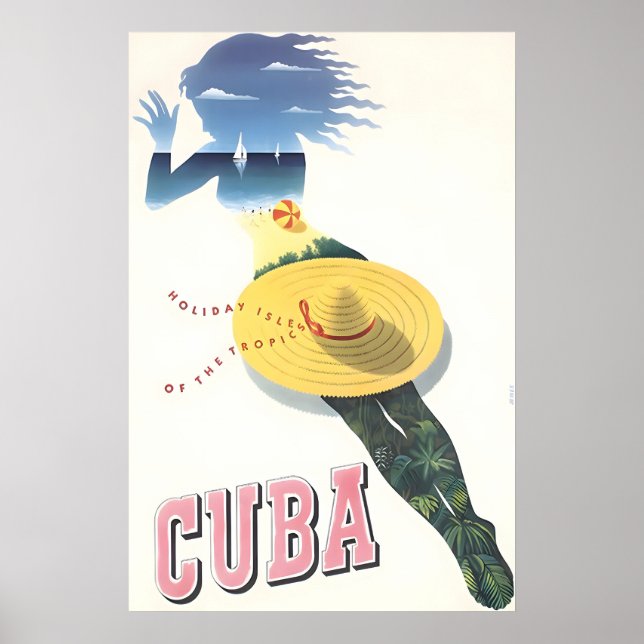Cuba Print Cuban Art Travel Poster (Front)