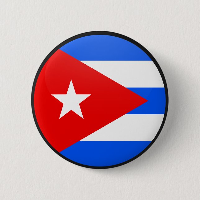 Cuba quality Flag Circle Pinback Button (Front)