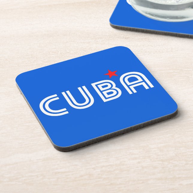 Cuba Retro  Beverage Coaster (Left Side)